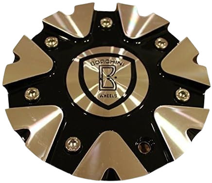 Black Machined Silver Hub Cover Serial CS419-D1A-AL by Borghini